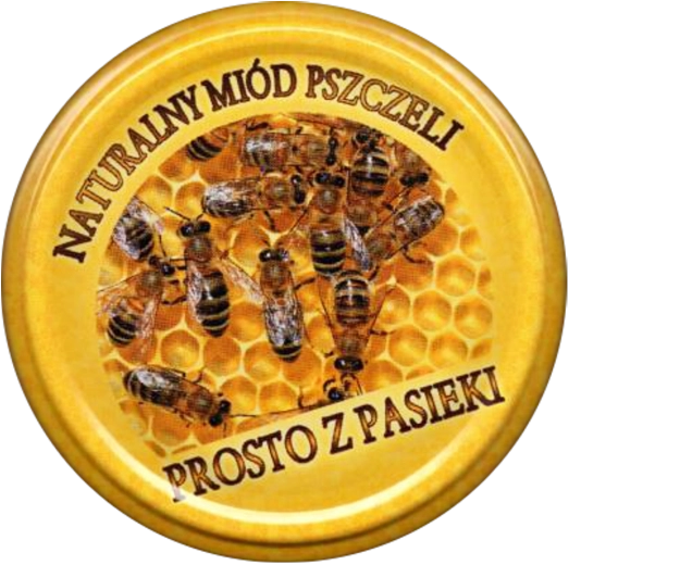 Zestaw pokrywek do słoików FI 82 „MIÓD PSZCZOŁA” – 10 szt.