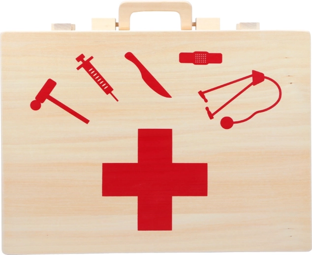 Stylowy drewniany kuferek w podróż