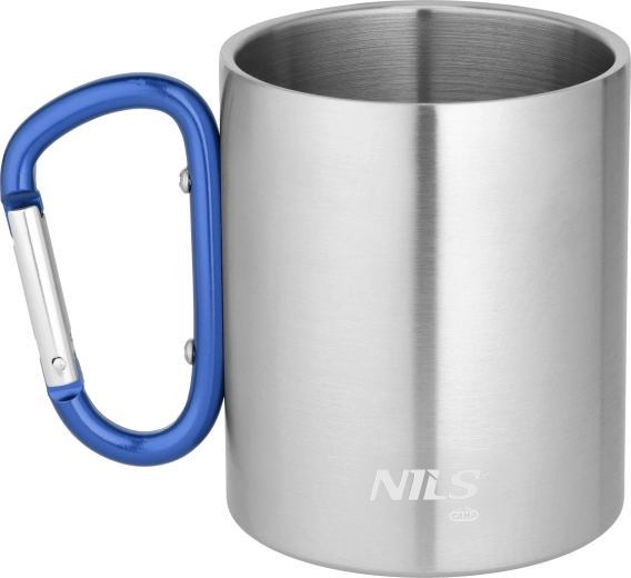 Kubek kempingowy Nils Camp z karabińczykiem 300 ml niebieski