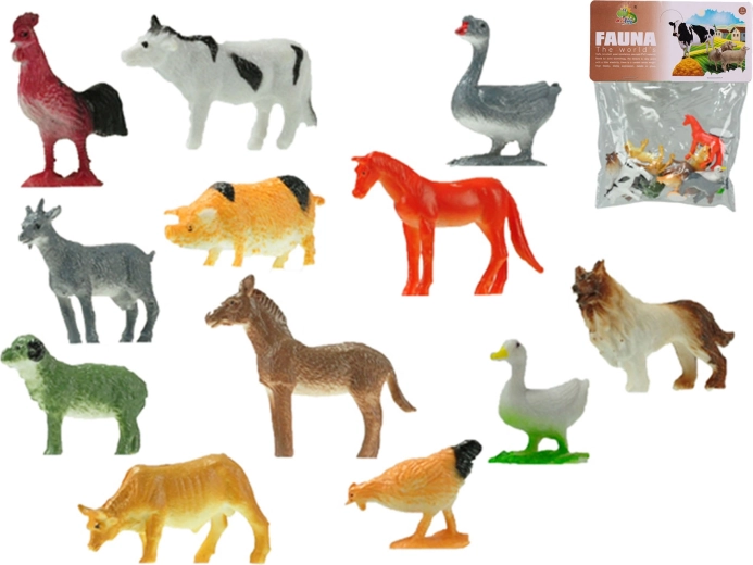 Zwierzątka z farmy 3–5 cm, 12 szt. w woreczku