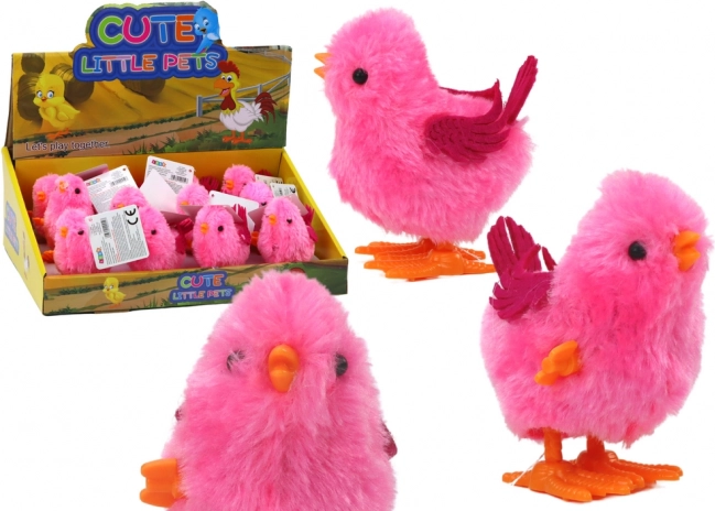 Skacząca zabawka kurczak różowy