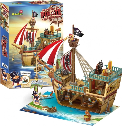 3D puzzle piracki statek ze skarbem