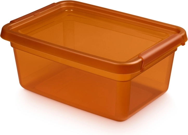 Basestore pojemnik do przechowywania z pokrywą i klipsami amber 12,5 l