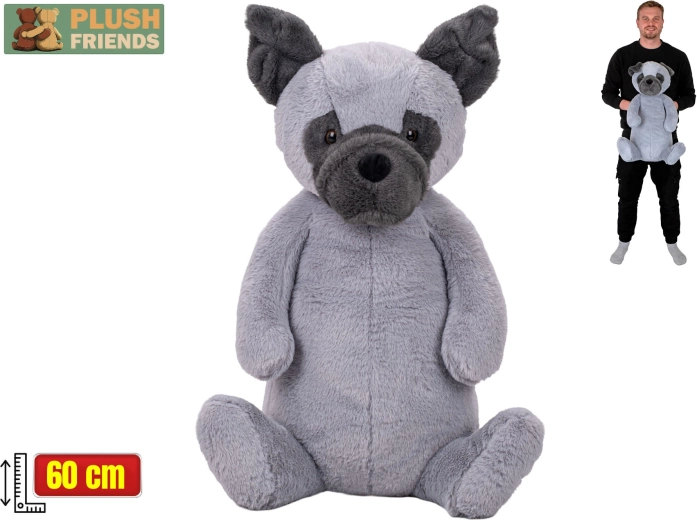 Plush Friends pluszowy pies siedzący 60 cm szary