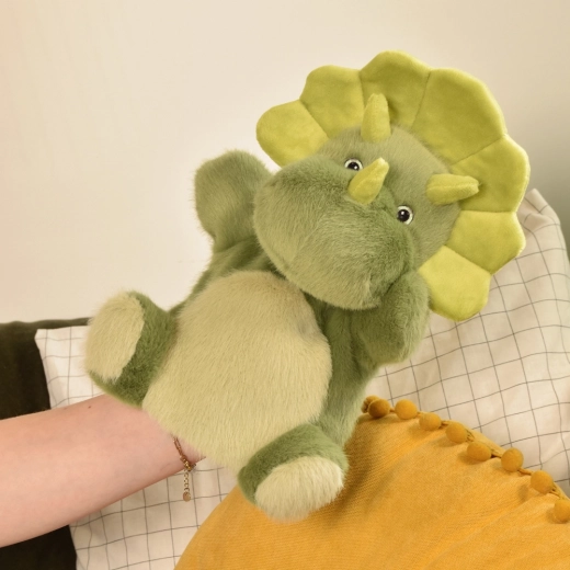 Histoire d'Ours pluszowa pacynka dinozaur zielony 24 cm