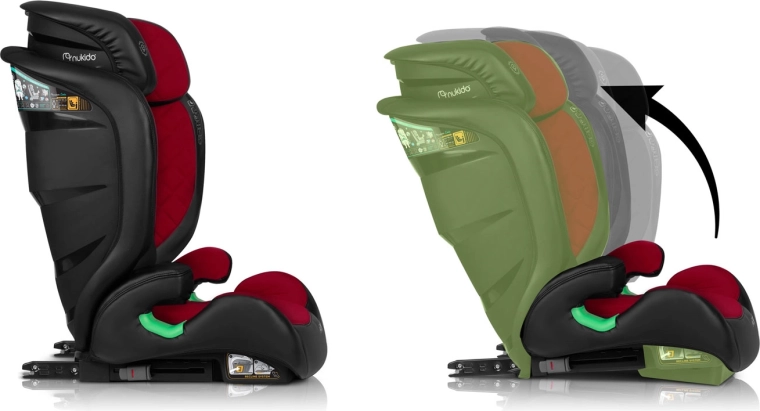 Rośnie z dzieckiem: 12 pozycji zagłówka + 2 kąty odchylenia