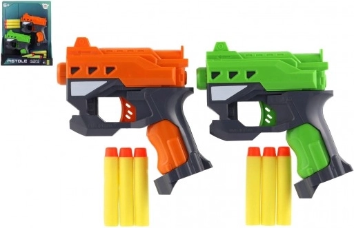 Teddies piankowe pistolety dla dzieci 2 szt., 12 cm + 6 nabojów