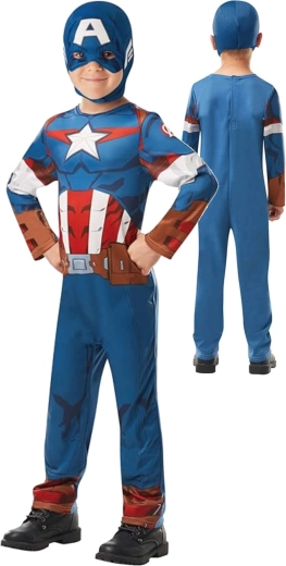 Kostium dziecięcy Marvel Avengers Kapitan Ameryka z maską, 110–116 cm