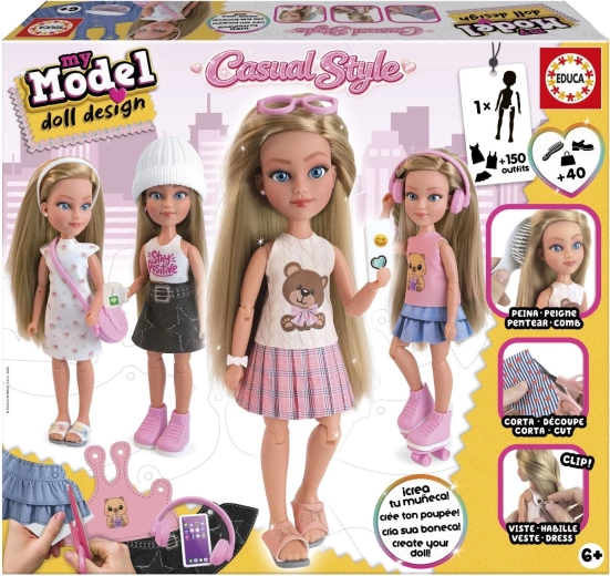 Educa My Model Doll Design kreatywny zestaw do projektowania lalki – styl casualowy