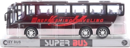 Czarny autobus z napędem bezwładnościowym