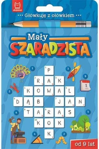 Mały szaradzista od 9 lat – dziecięca książeczka z łamigłówkami (wariant niebieski)