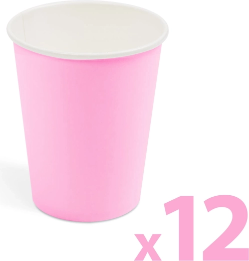 Papierowe kubeczki różowe 2,5 dl, 12 szt.