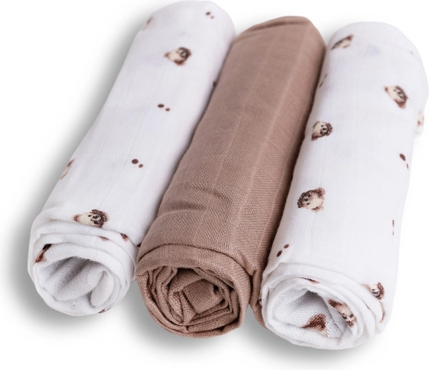 Bambusowe pieluszki Babymatex miś 70 × 70 cm (3 szt.)
