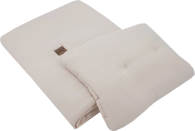 EKO muślinowy zestaw do łóżeczka Beige - 2 szt.