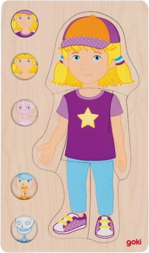 Goki drewniane puzzle ciało człowieka – dziewczynka