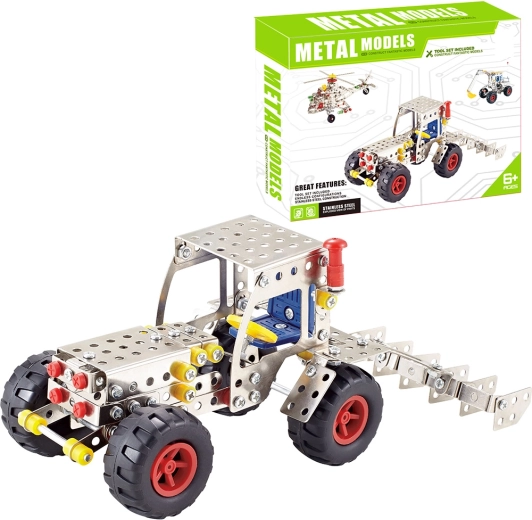 Metalowa konstrukcyjna układanka traktor 226 szt.