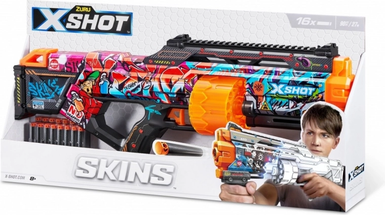ZURU X-Shot Skins Last Stand Graffiti piankowy blaster (16 strzałek)