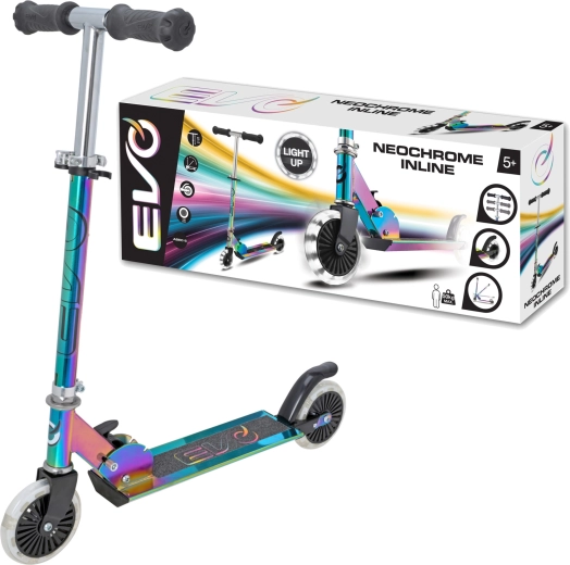 Dziecięca składana hulajnoga EVO Light Up Neochrome ze świecącymi kółkami