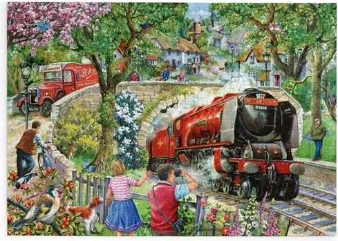Puzzle Poranny pociąg, 500 dużych elementów