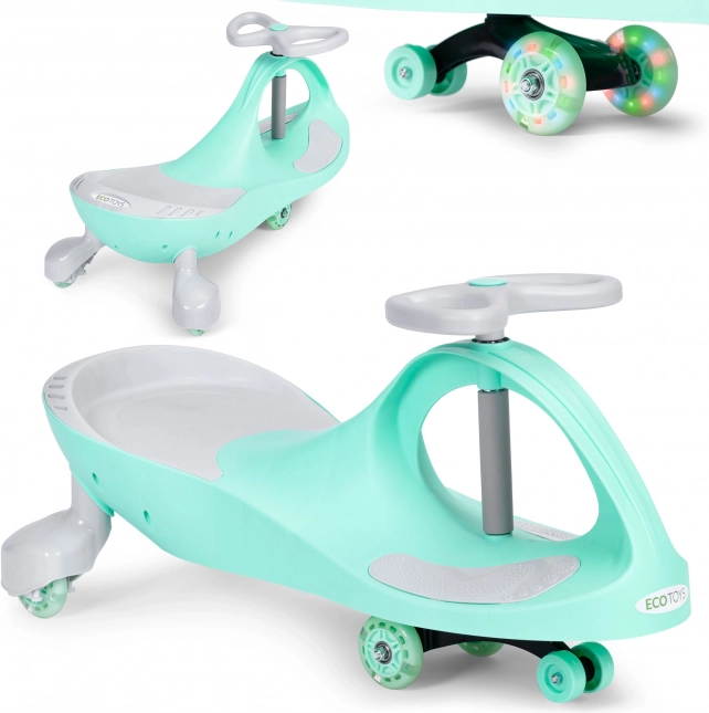 Jeździk wiggle car z kółkami LED zielony ECOTOYS