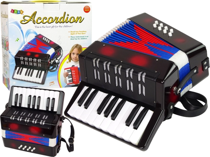 Dziecięcy akordeon – instrument muzyczny – czarny