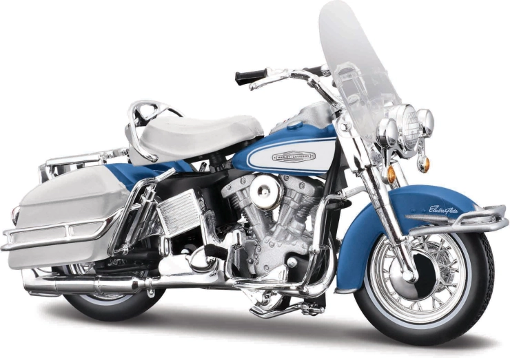 Maisto Harley-Davidson 1966 FLH Electra Glide niebiesko-biały 1:18