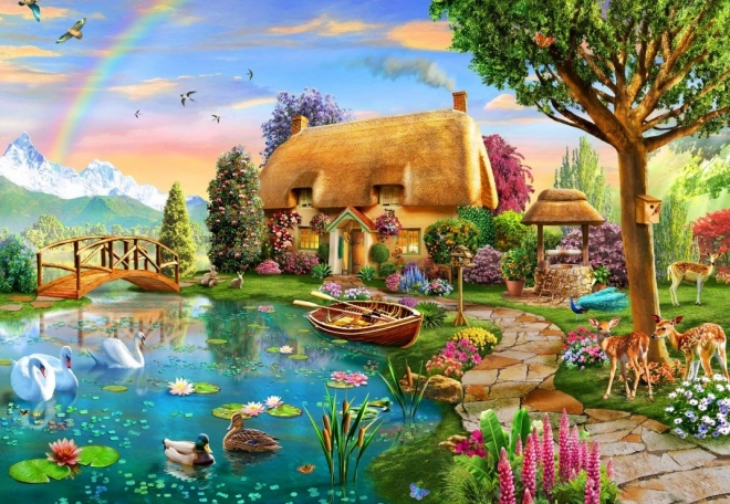 Puzzle Chata nad jeziorem 1000 elementów BLUEBIRD