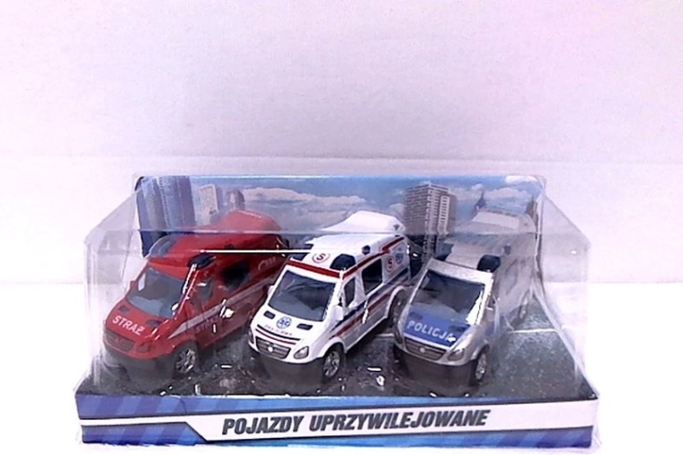 Mini furgonetki ratunkowe 8 cm – zestaw 3 szt.