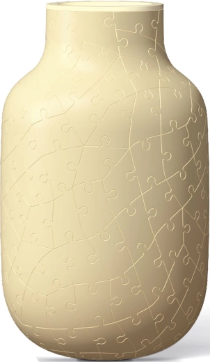 Nowoczesny wazon 3D puzzle w kolorze kremowo-żółtym