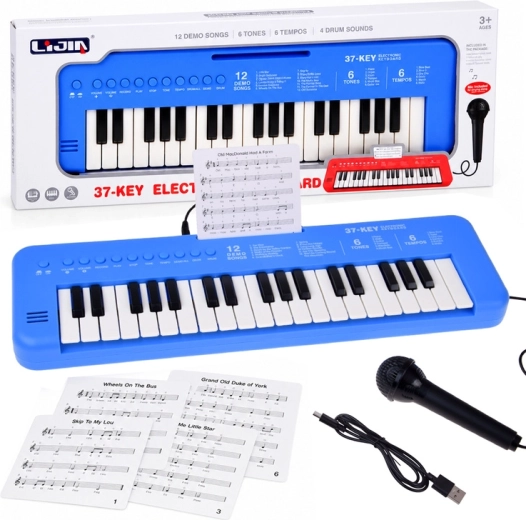 Dziecięcy keyboard elektroniczny z 37 klawiszami i mikrofonem