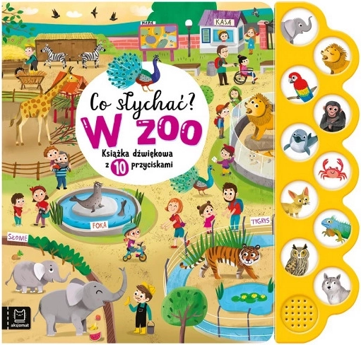 Co słychać? W zoo – interaktywna książka dźwiękowa dla dzieci (10 przycisków)