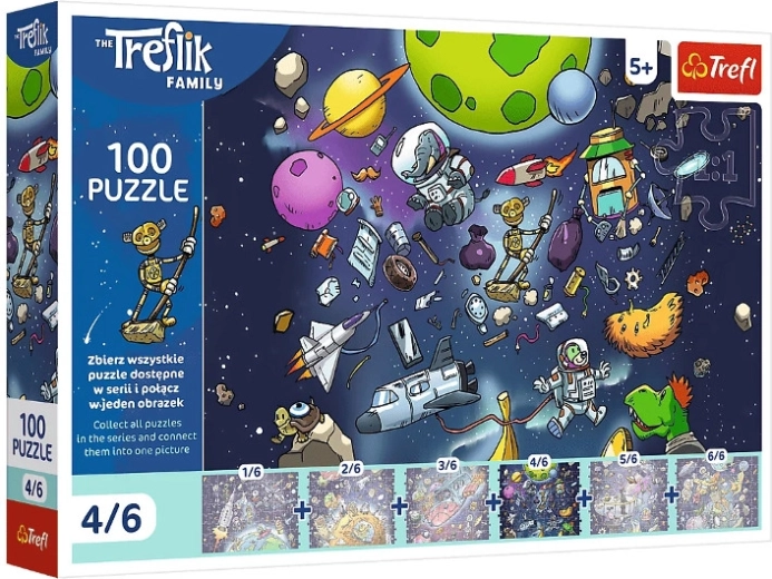 Puzzle Trefl Rodzina Treflików: Robobot w kosmosie 100 elementów