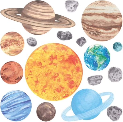 Edukacyjna dekoracja ze wszystkimi planetami