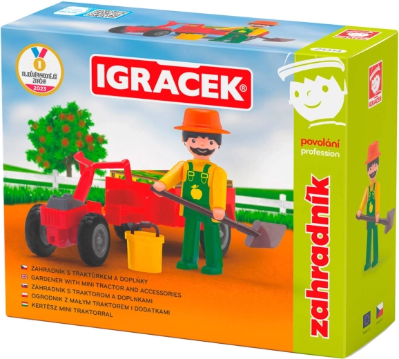 EFKO Igráček ogrodnik – zestaw figurki z traktorem i akcesoriami