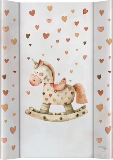 Ceba Baby dwustronna mata do przewijania ze sztywną płytą 50 × 70 cm ultra light rocking horse