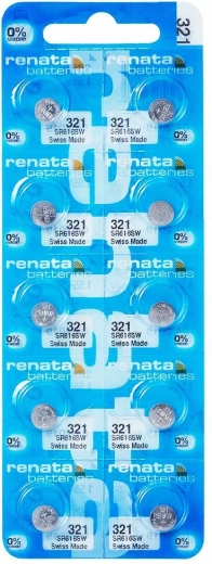 Renata 321 bateria guzikowa 1,55 V 6,8 × 1,65 mm – opakowanie 10 szt.