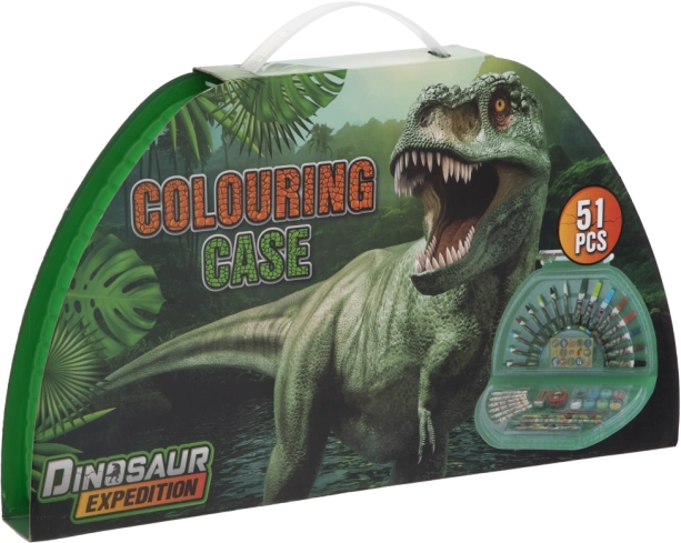 Malarski kuferek półokrągły Dino – 51 elementów