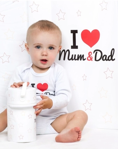 Oryginalny nadruk „I Love Mum and Dad”
