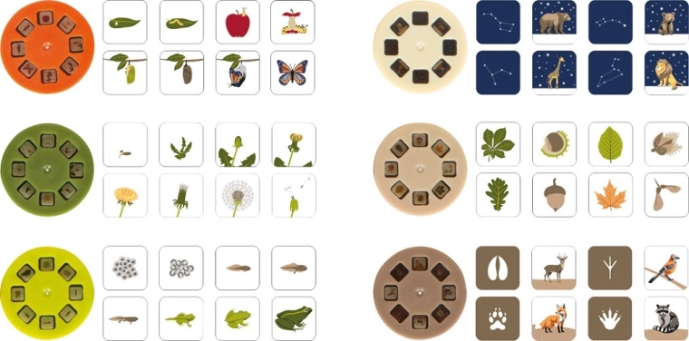 Sześć wymiennych dysków edukacyjnych