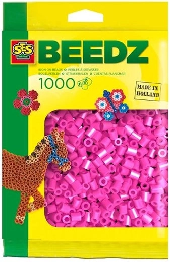 SES Creative koraliki do prasowania 1000 szt. neonowy róż