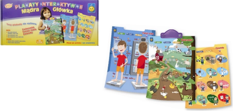 Interaktywne plakaty – zwierzęta, części ciała i zawody