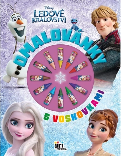 Kolorowanka z kredkami woskowymi Kraina Lodu