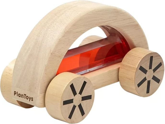 PlanToys drewniane autko z wodą czerwone