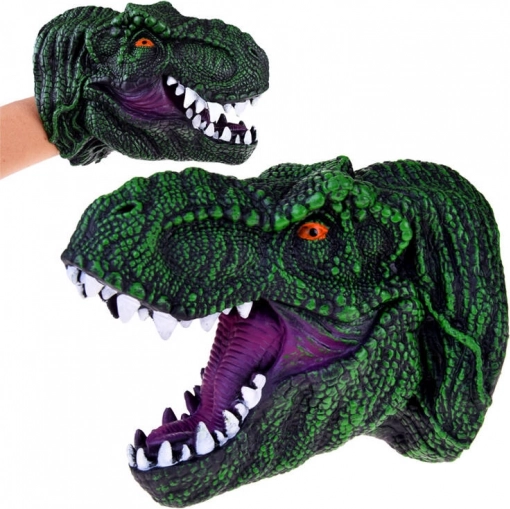 Gumowy pacynka T‑Rex – realistyczna głowa dinozaura 19 cm