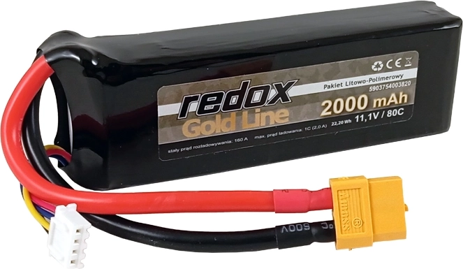 Akumulator LiPo Redox Gold line 2000 mAh 11,1 V 80C XT-60