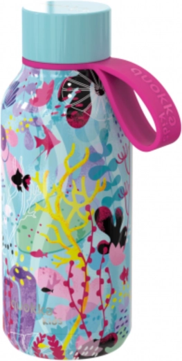 Nierdzewna dziecięca butelka termiczna Quokka Kids Solid Underwater z pętelką 330 ml