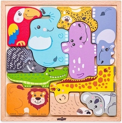 Drewniane puzzle Woodyland Zwierzątka
