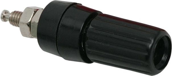 Czarne panelowe gniazdo bananowe 4 mm