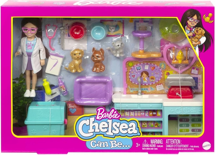 Barbie Chelsea zestaw weterynaryjny z lalką
