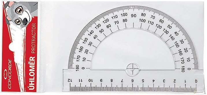 Kątomierz CONCORDE 12 cm przezroczysty 180°